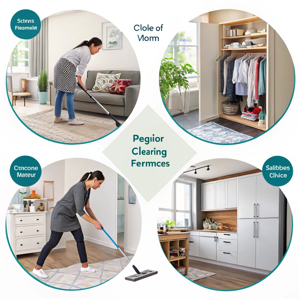 Professional residential cleaning service in action
